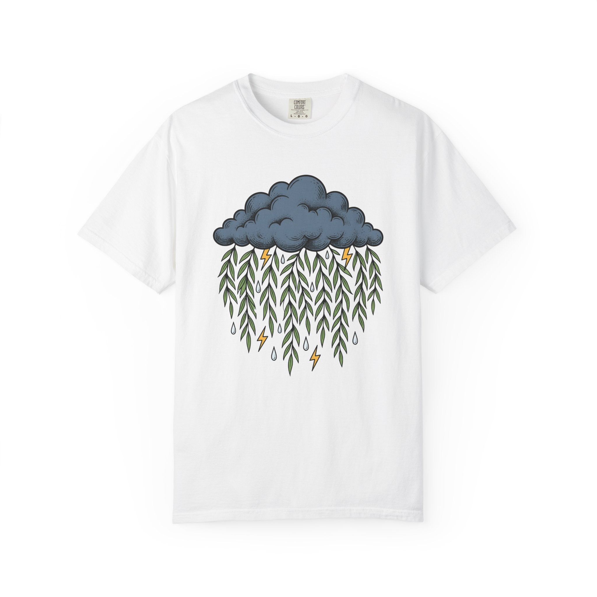 Cloud Willow Branches Shirt Boho Chic Wilderness Gift Women Line Art Tee Willow T-Shirt Bohemian Fan Illustration Graphic Tshirt Hand Drawn