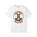 Pitbull Pet Shirt Dog Festive Gift Women Classic Tee Pibble T-Shirt Dog Fan Vintage Tshirt Holiday Graphic Doodle Pine Branches Tshirt
