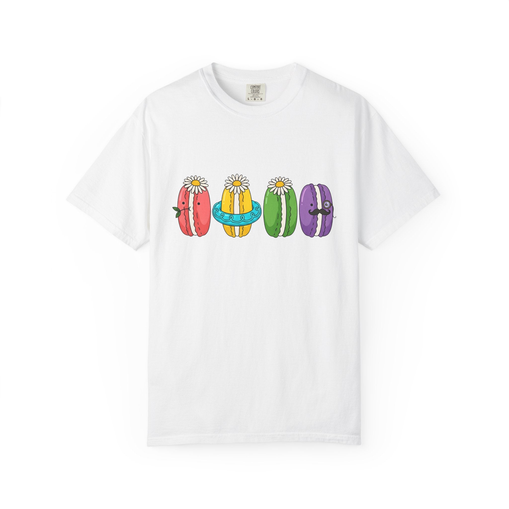 Cute Macarons Shirt Desserts Food Gift Women Kawaii Tee Macaron T-Shirt Pastry Fan Mochi Tshirt Foodie Graphic Cartoon Flowers Tshirt