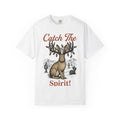Antler Rabbit Graphic Shirt Christmas Fauna Gift Women Retro Tee Hare T-Shirt Xmas Fan Vintage Tshirt Wildlife Graphic Doodle String Lights