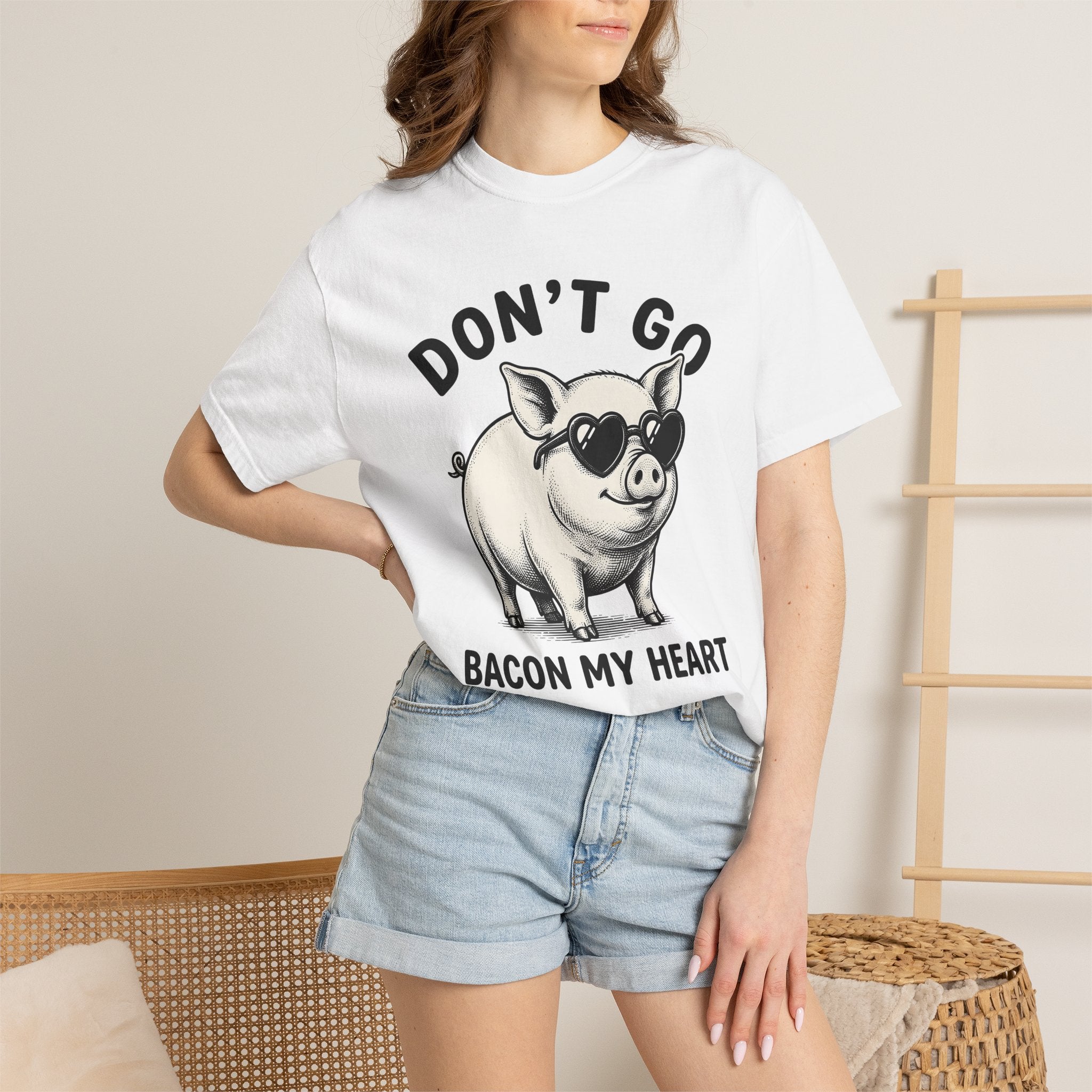 Pig Drawing Shirt Funny Wildlife Gift Women Cartoon Tee Swine T-Shirt Humor Fan Comic Tshirt Animal Graphic Hand Painted Love Sunglasses