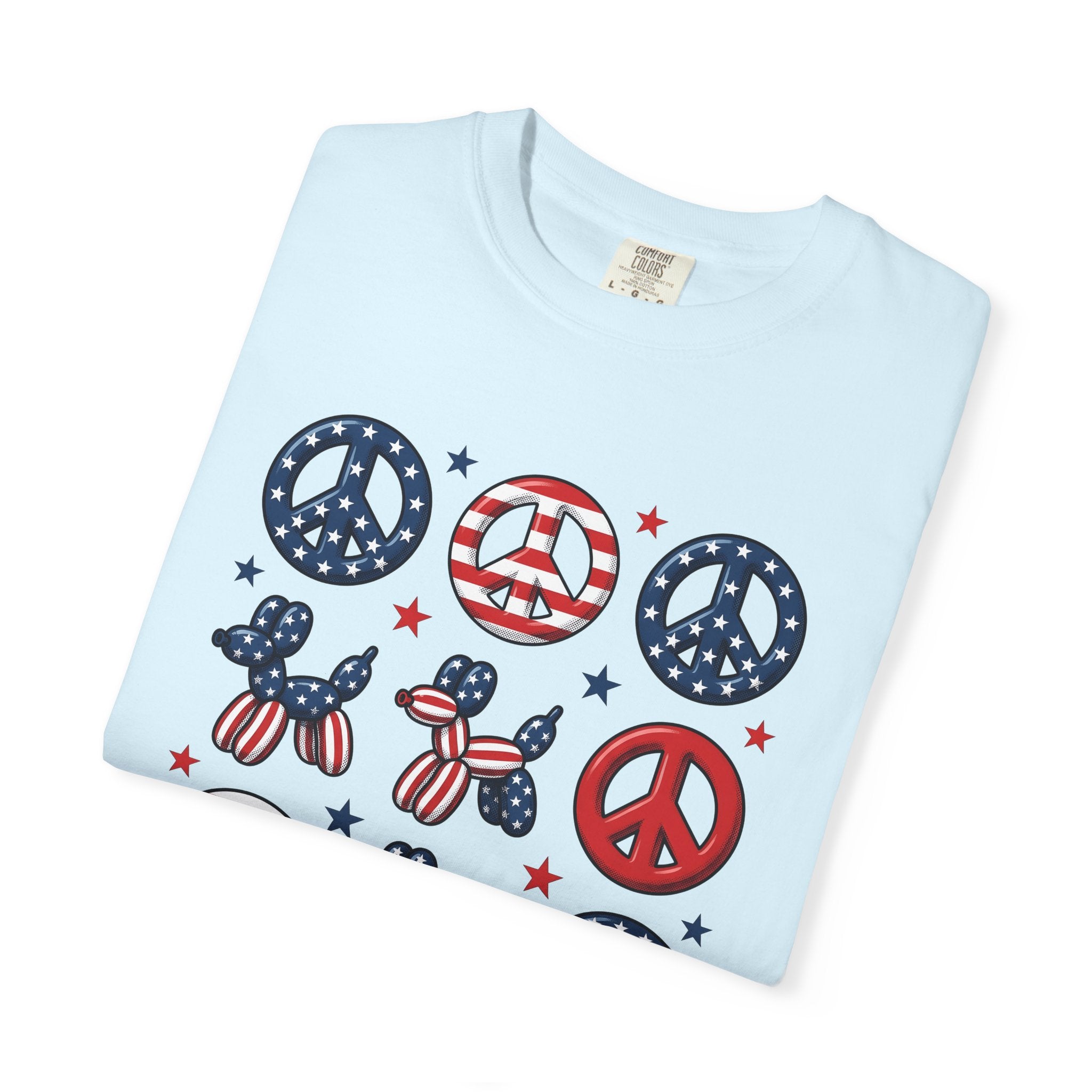 Usa Peace Gesture Shirt America 4Th Of July Party Gift Women Comic Tee Peace Sign T-Shirt Patriot Fan Cartoon Tshirt Party Graphic Old