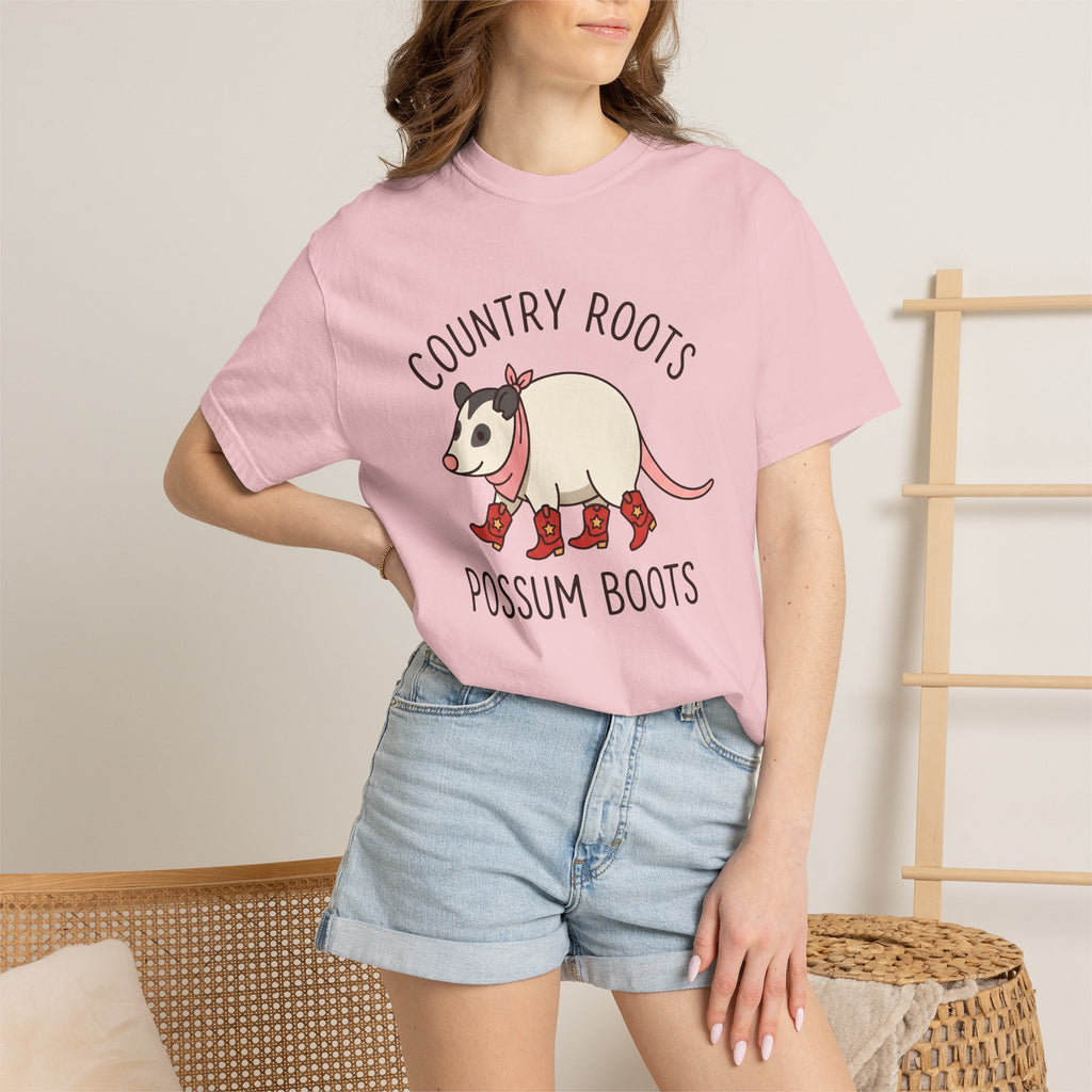 Possum Footwear Shirt Cowgirl Rural Gift Women Sweet Tee Opossum T-Shirt Rodeo Fan Cartoon Tshirt Country Graphic Animated Cowboy Hat Tshirt