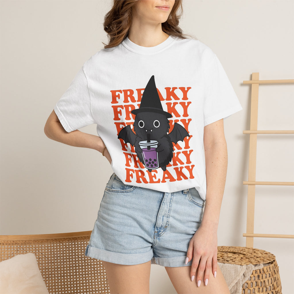 Spooky Witch Shirt Halloween Eerie Gift Women Cartoon Tee Witch T-Shirt Horror Fan Occult Tshirt Spooky Graphic Old School Tapioca Drink