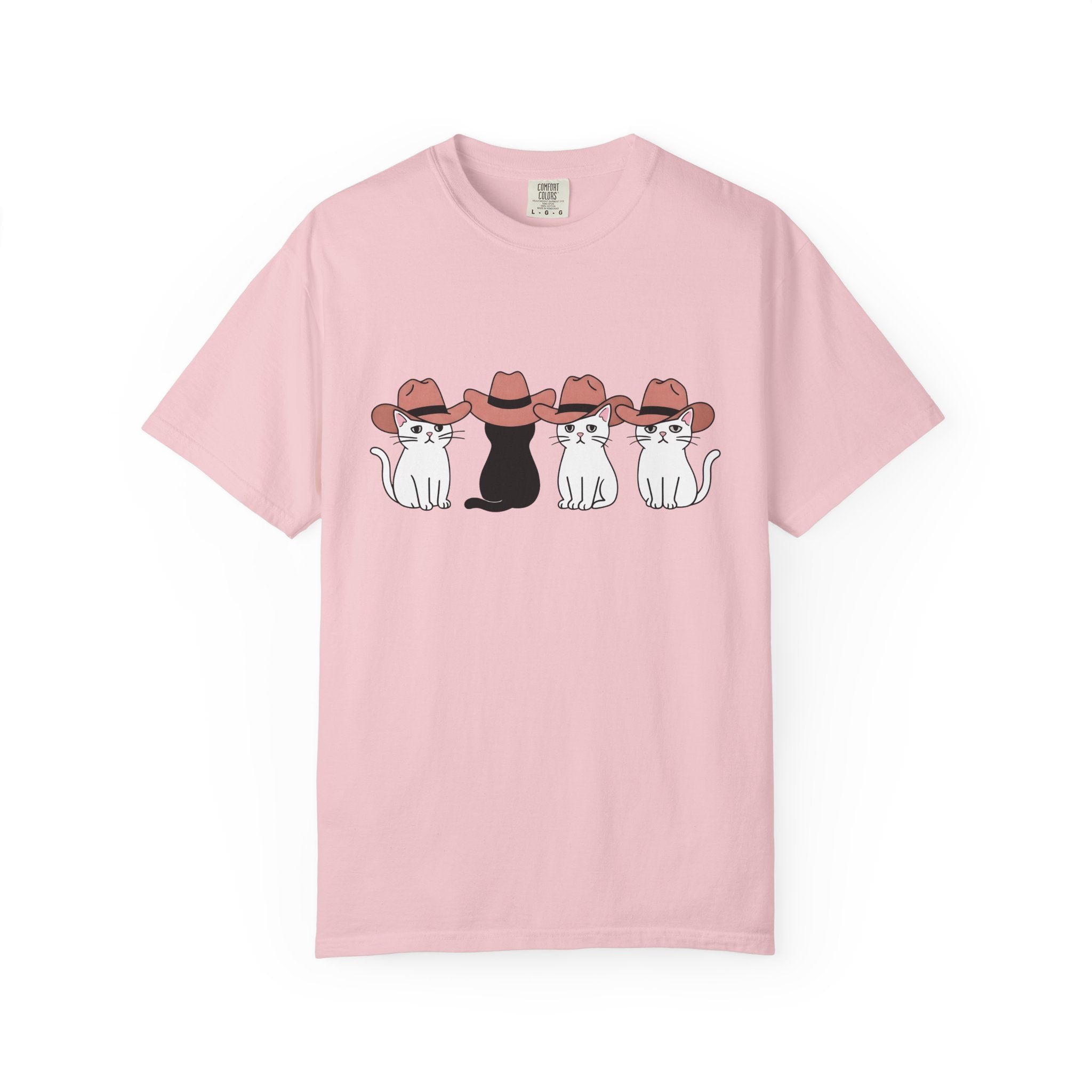 Cowboy Cats Shirt Cat Western Gift Women Cartoon Tee Kitty Cat T-Shirt Feline Fan Cartoony Tshirt Rodeo Graphic Minimalist Hat Tshirt
