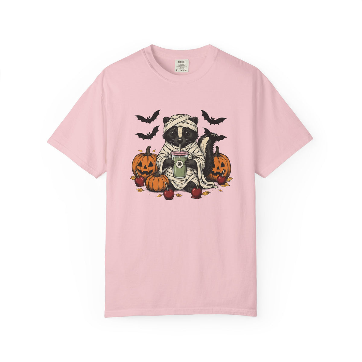 Mummy Skunk Shirt Halloween Animal Unisex Gift Cartoon Tee Skunk T-Shirt Spooky
