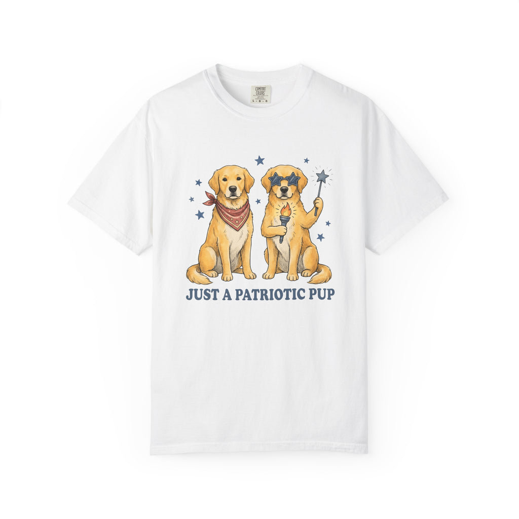 Retriever Dogs Shirt 4th Of July Animals Gift Women Animated Tee Retriever T-Shirt Patriot Fan Cartoon Tshirt Creature Graphic Doodle Star