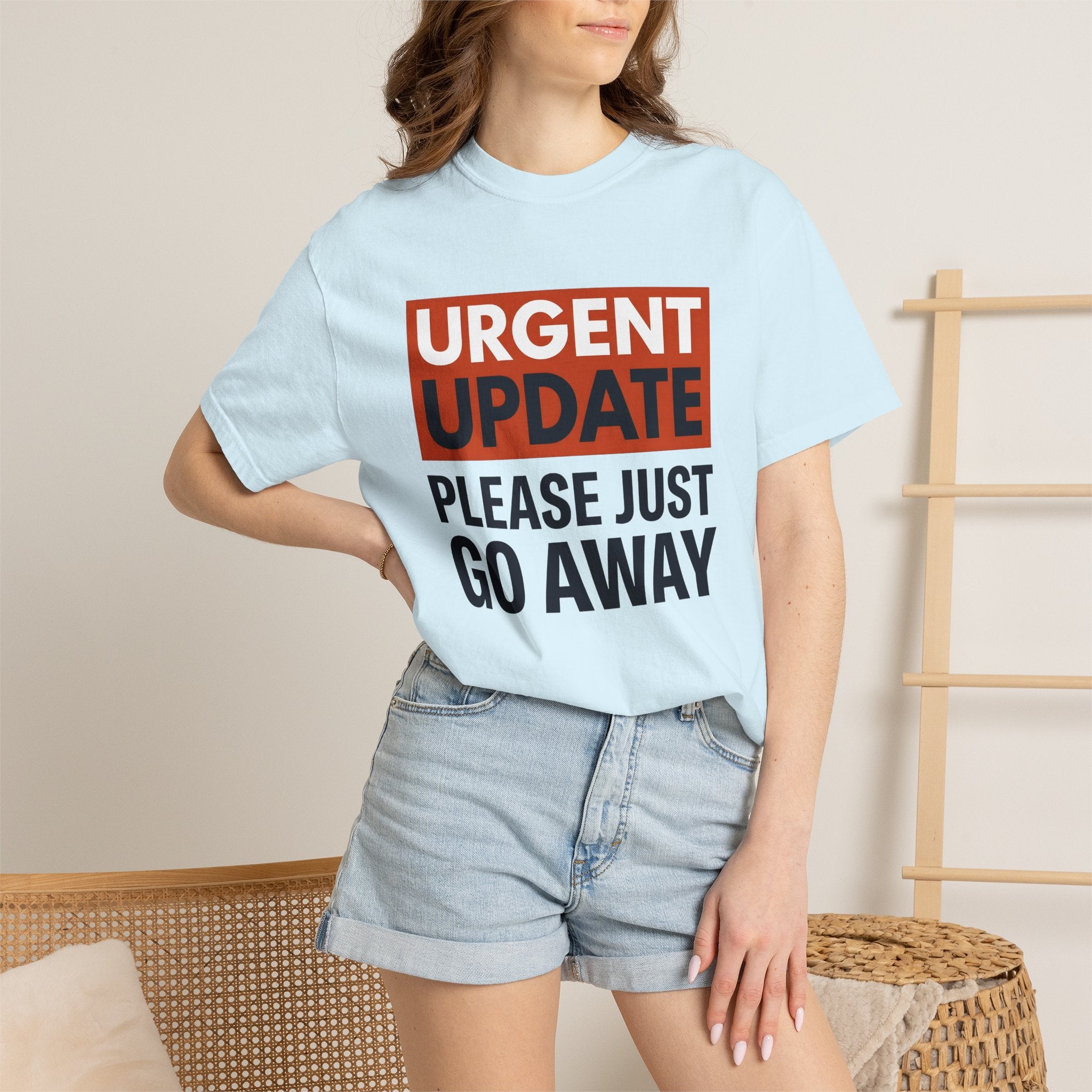Bold Type Graphic Shirt Funny Desk Gift Women Humorous Tee Typography T-Shirt Comedy Fan Graphic Design Illustration Sleek Block Arrangement