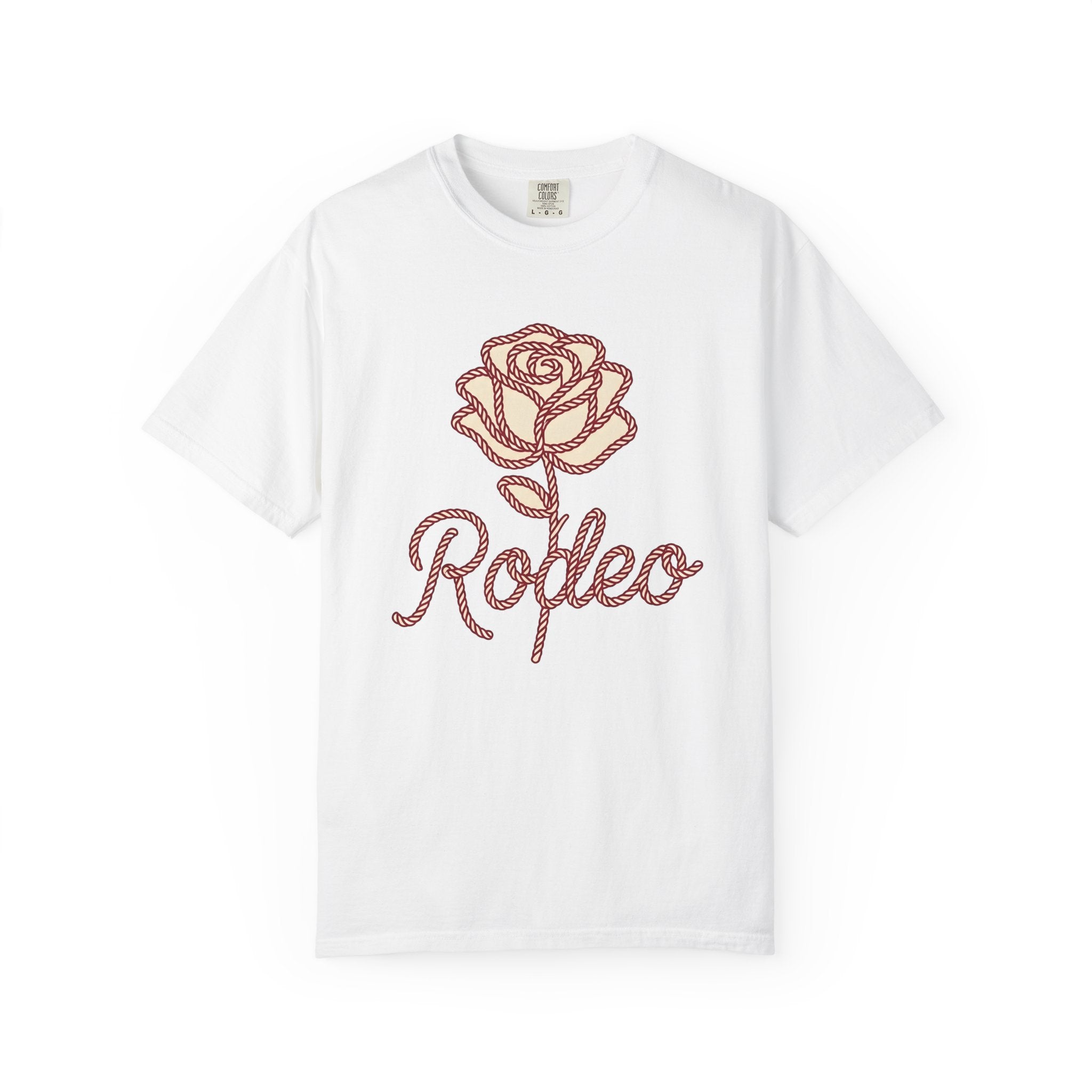 Cord Rose Shirt Cowgirl Livestock Gift Women Folk Tee Rose T-Shirt Rodeo Fan Handdrawn Tshirt Farm Graphic Sketch Noose Tshirt