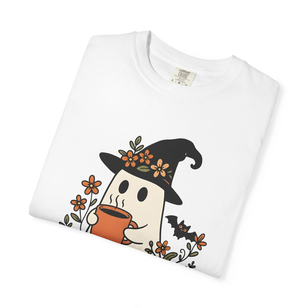 Phantom Witch Shirt Halloween Harvest Gift Women Cartoon Tee Witch T-Shirt Halloween Fan Cartoon Tshirt Autumn Graphic Doodle Gourd Tshirt