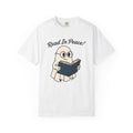 Haunted Book Shirt Funny Literature Gift Women Doodle Tee Spooky Book T-Shirt Humor Fan Creepy Story Graphic Tshirt Hand Drawn Eyeglasses