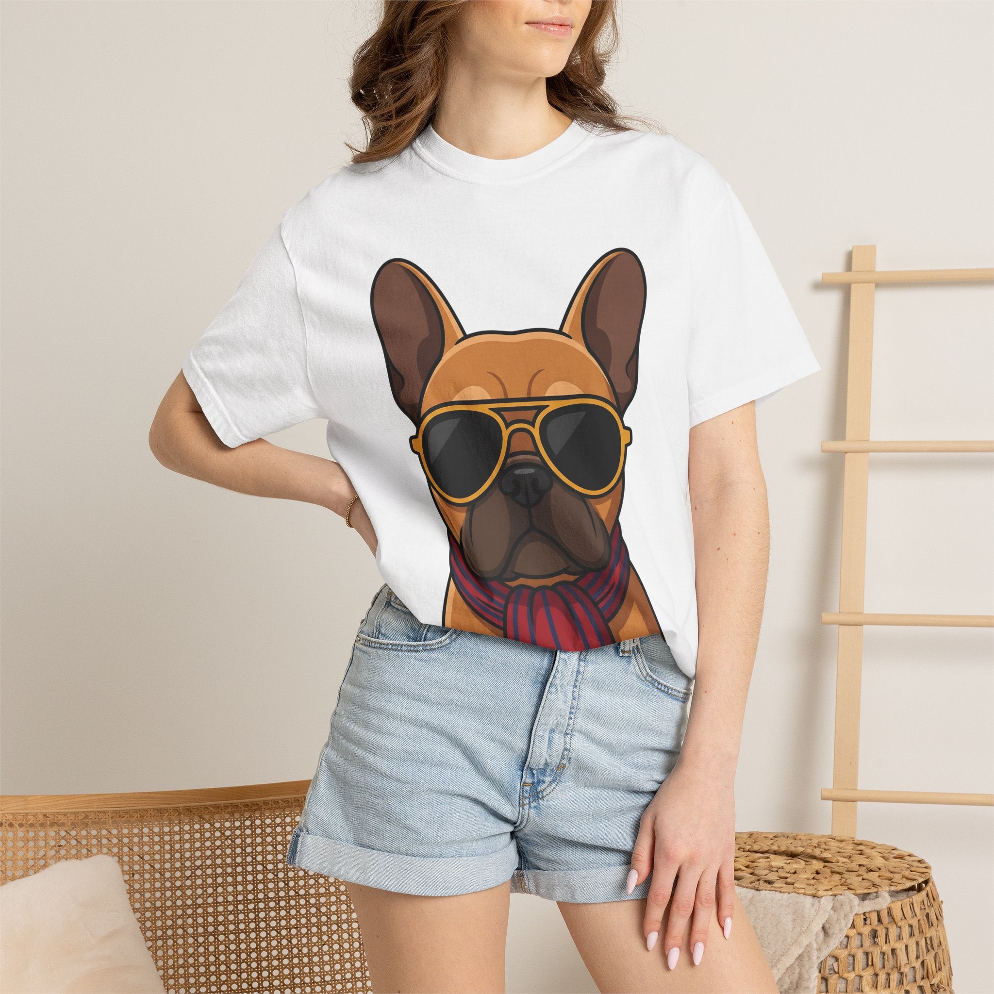French Bulldog Shirt Animals Puppy Gift Women Comic Tee Bulldog T-Shirt Pet Fan Cartoon Tshirt Puppy Graphic Minimalist Shades Tshirt