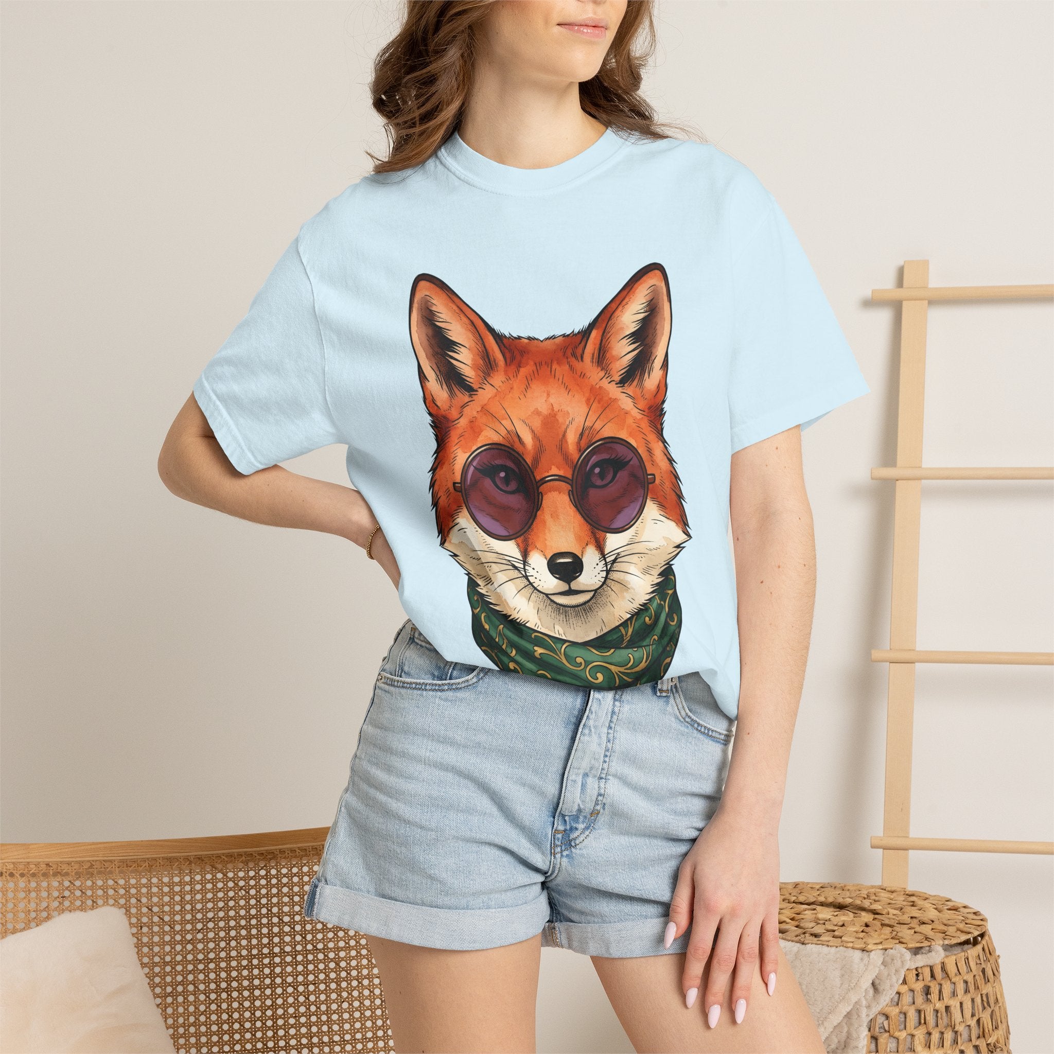 Fox Face Shirt Moms Animal Gift Women Boho Tee Fox T-Shirt Mother Fan Vixen Tshirt Wildlife Graphic Vintage Sunglasses Tshirt