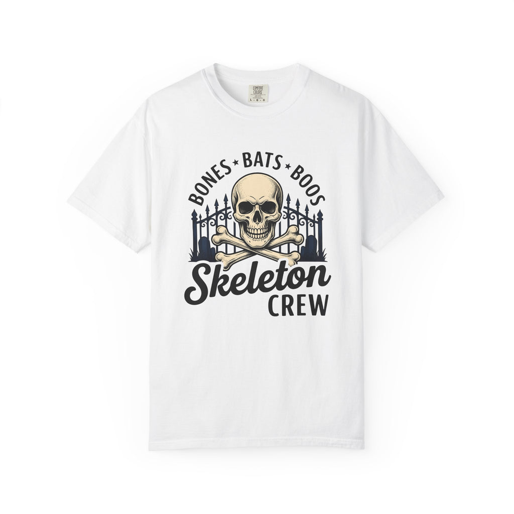 Skeleton Crossbones Shirt Halloween Gothic Gift Women Distressed Tee Skull And Crossbones T-Shirt Horror Fan Jolly Roger Tshirt Dark Graphic