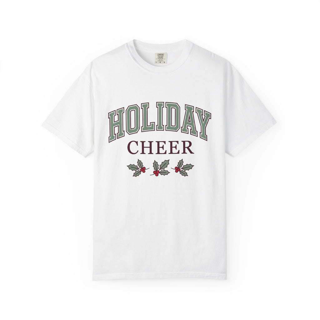 Holly Leaves Shirt Holiday Christmas Gift Women Collegiate Tee Holly T-Shirt Christmas Fan Retro Tshirt Xmas Graphic Vintage Berries Tshirt