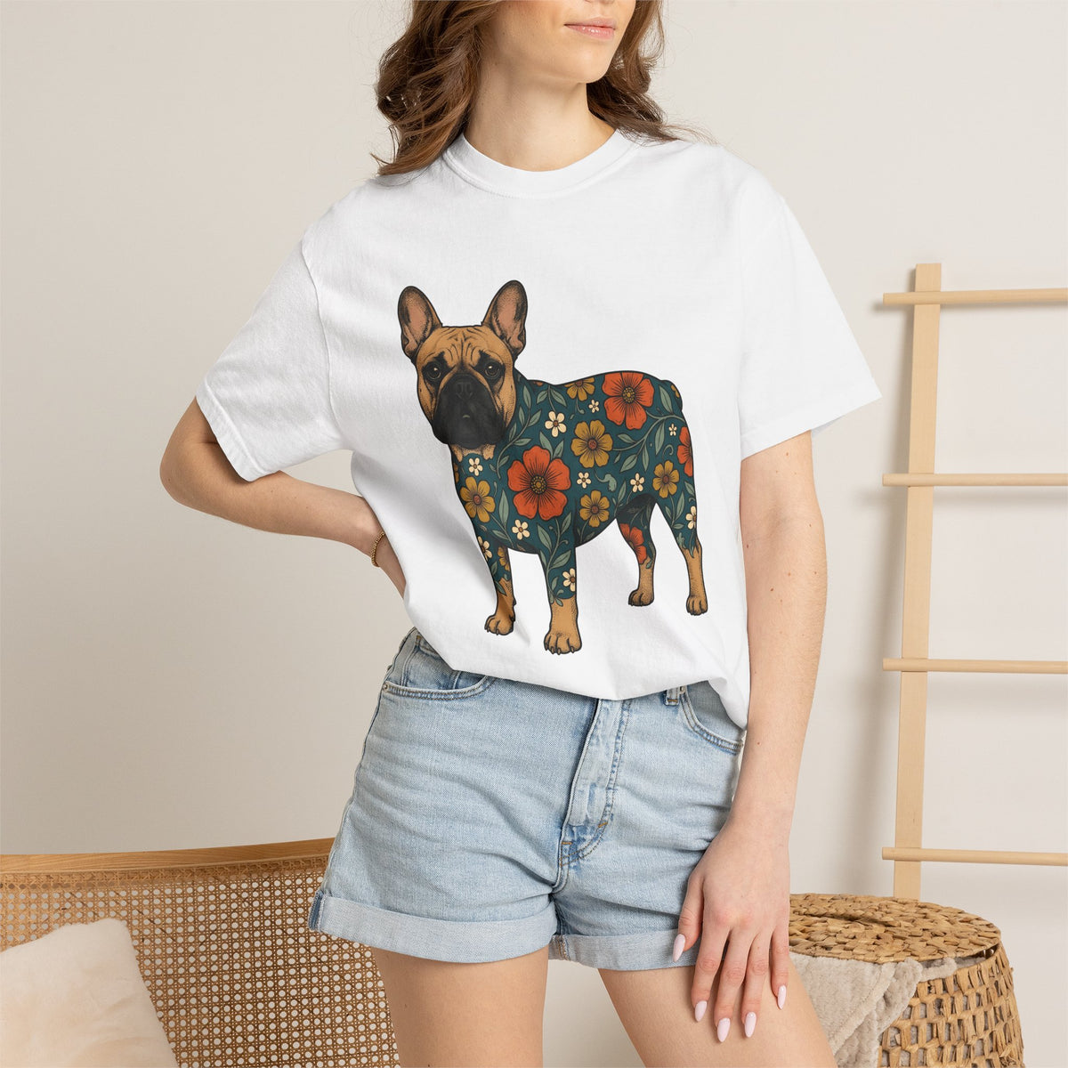 French Bulldog Shirt Dog Floral Unisex Gift Boho Tee Bulldog T-Shirt Dog Fan
