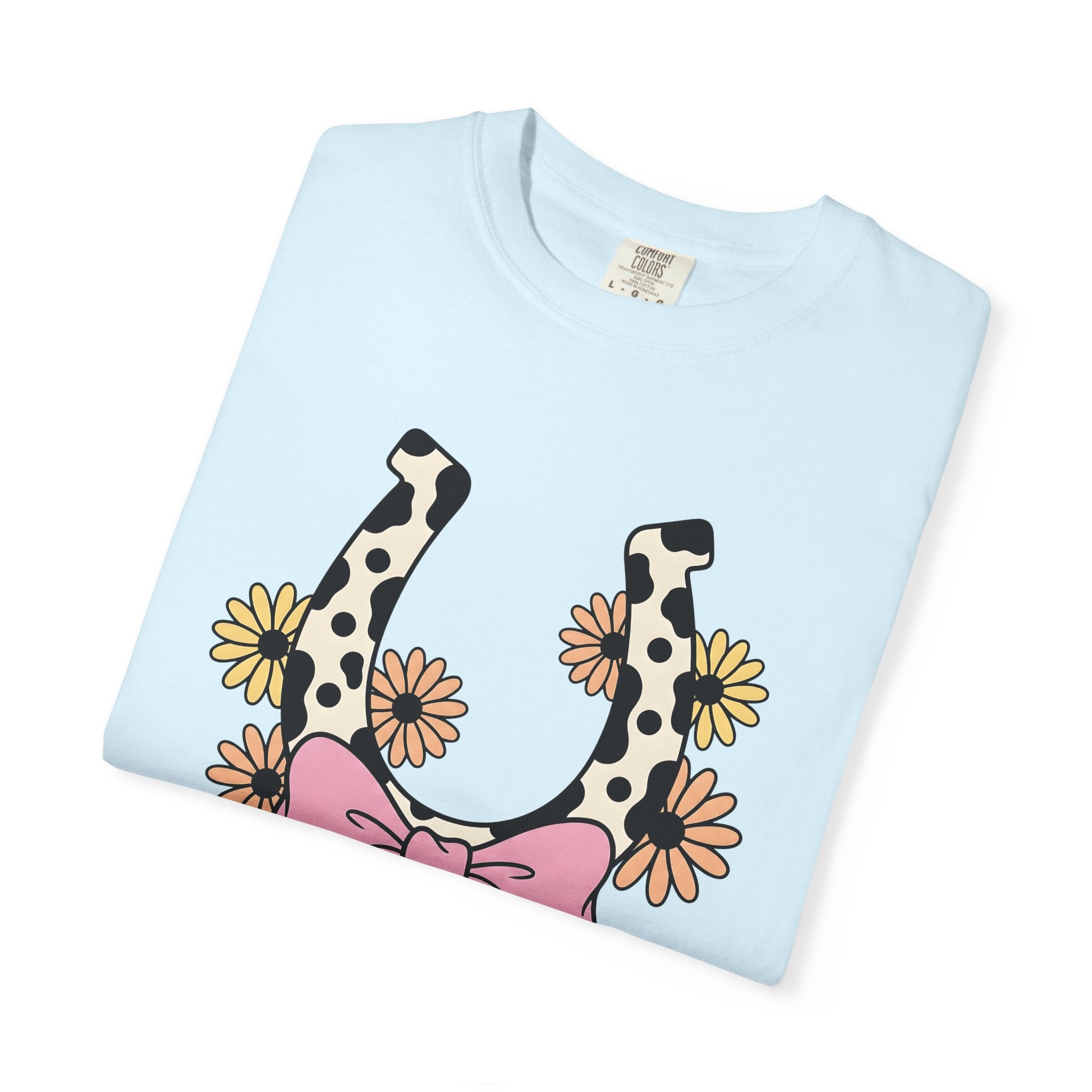 Dairy Print Horseshoe Shirt Cowgirl Ranch Gift Women Gypsy Tee Horseshoe Print T-Shirt Cowgirl Fan Bohemian Tshirt Farmhouse Graphic Classic