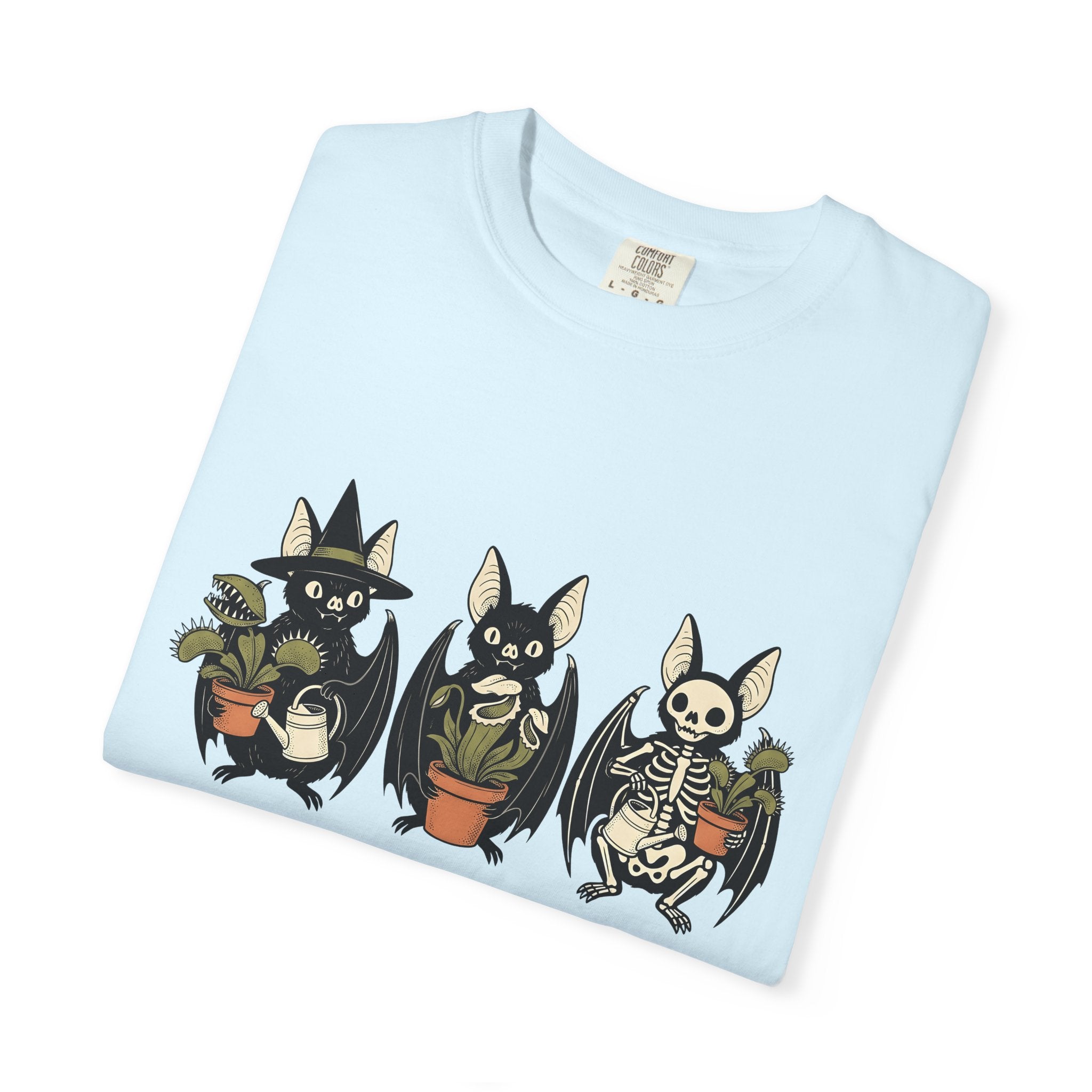 Bat Plant Shirt Halloween Gothic Gift Women Cartoon Tee Black Bat T-Shirt Horror Fan Dark Art Tshirt Gothic Graphic Vintage Skeleton Tshirt