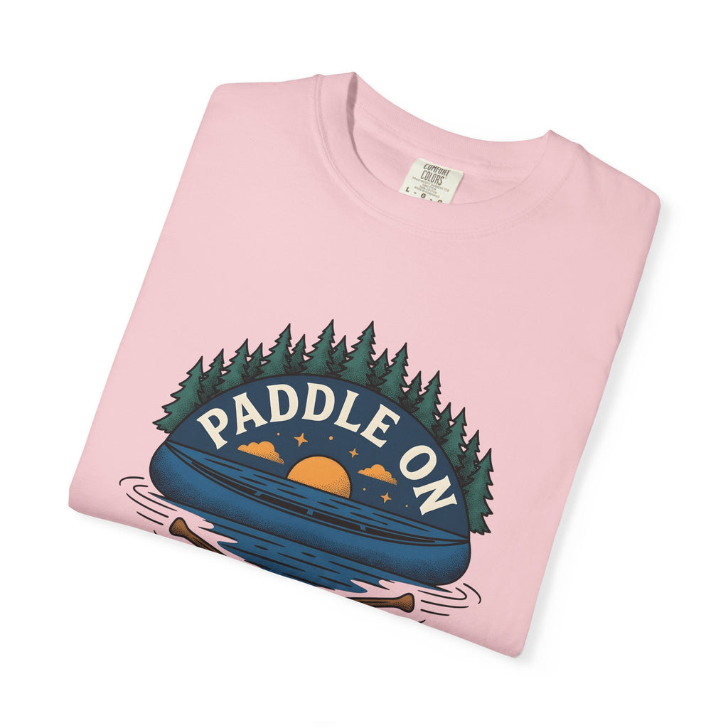 Paddle Boat Sunset Shirt Sports Exploration Gift Women Distressed Tee Pontoon Boat T-Shirt Athlete Fan Vintage Tshirt Adventure Graphic