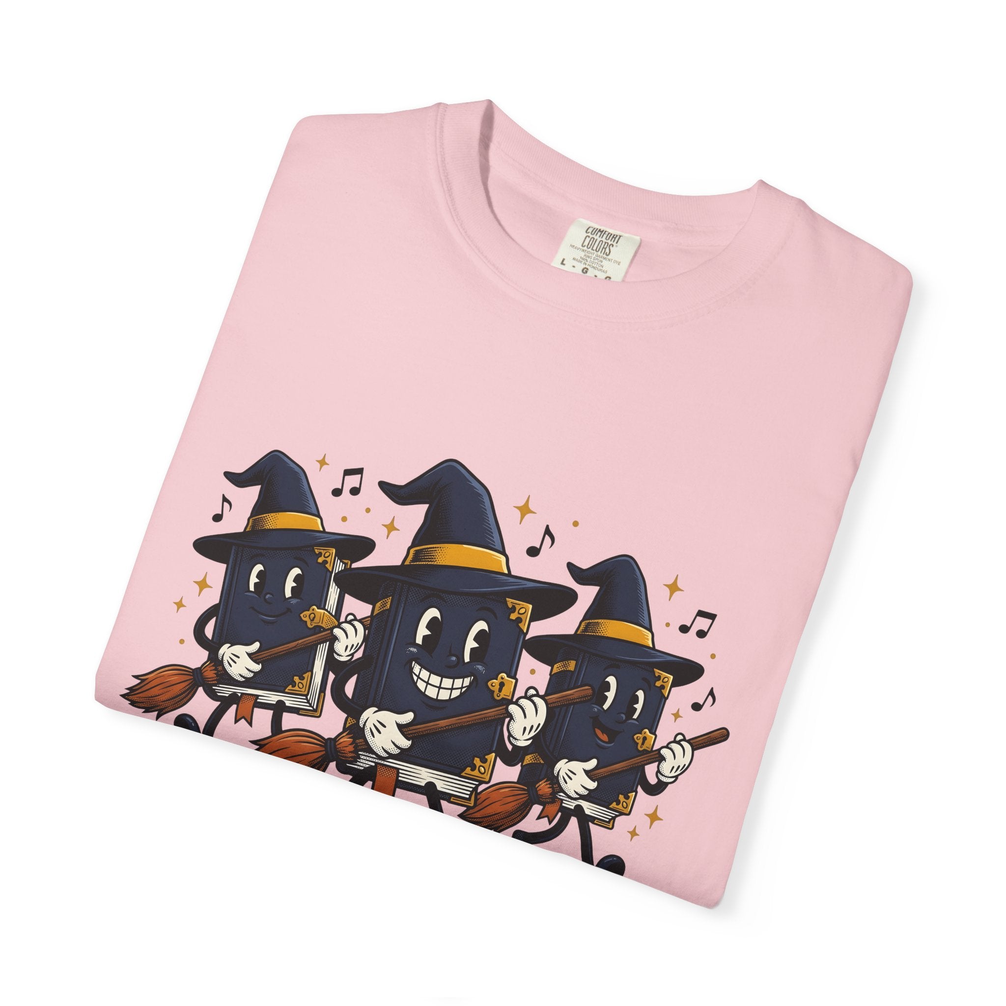 Witch Fantasy Figures Shirt Halloween Story Gift Women Sketch Tee Sorceress T-Shirt Horror Fan Magical Drawing Graphic Line Art Witch Broom