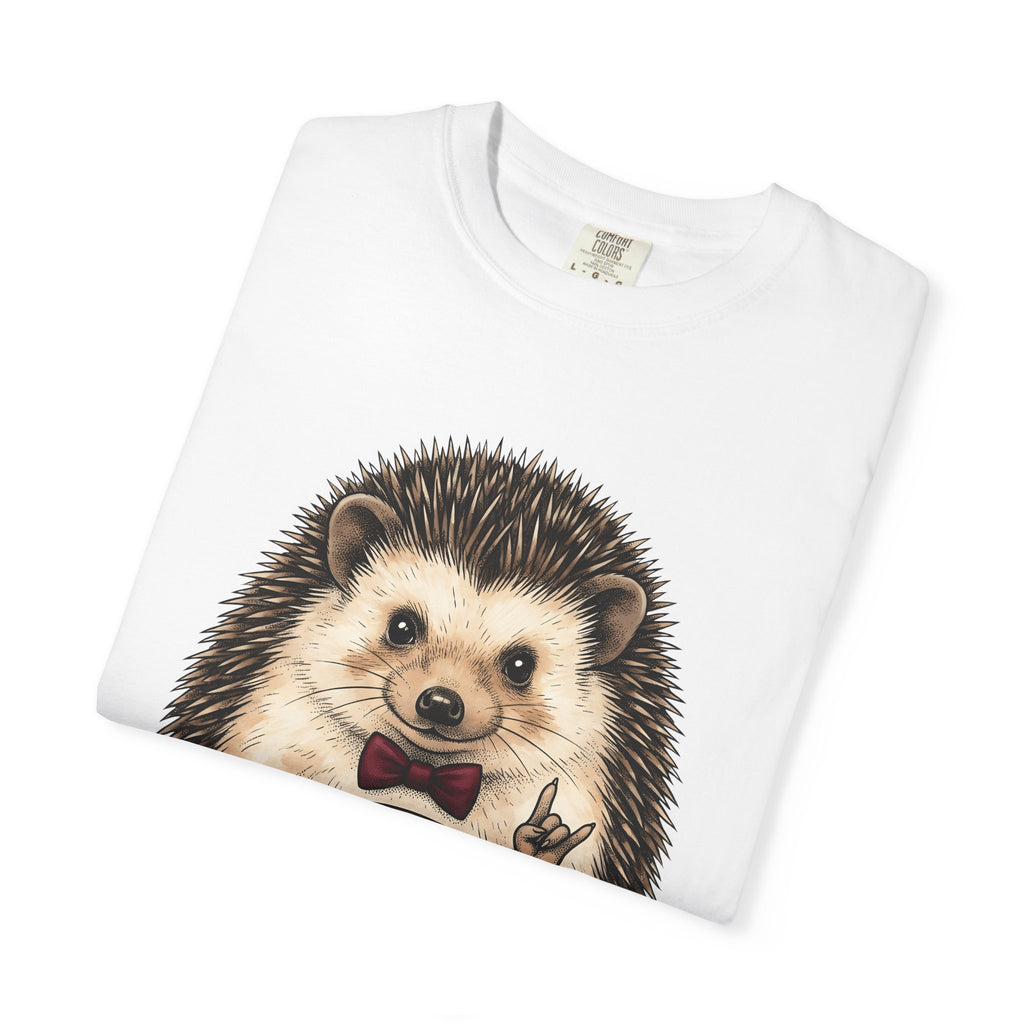 Hedgehog Coffee Shirt Coffee Animal Gift Women Hand Drawn Tee Coffee T-Shirt Coffee Fan Illustrated Graphic Creature Design Vintage Bow Tie
