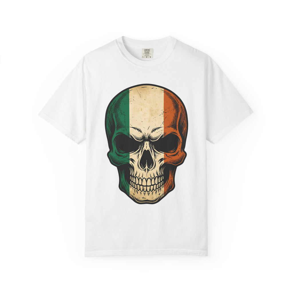 Skull Illustration Shirt St Patrick's Day Gaelic Gift Women Cartoon Tee Skull T-Shirt Irish Fan Cartoonish Tshirt Celtic Graphic Line Art