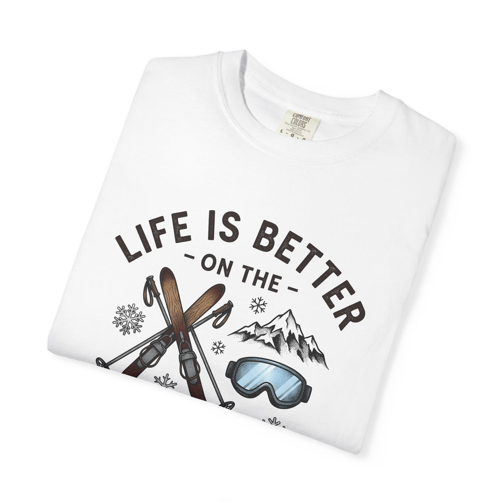Snow Gear Shirt Skiing Frost Gift Women Aged Tee Winter T-Shirt Skier Enthusiast Vintage Tshirt Ice Graphic Outline Hill Tshirt