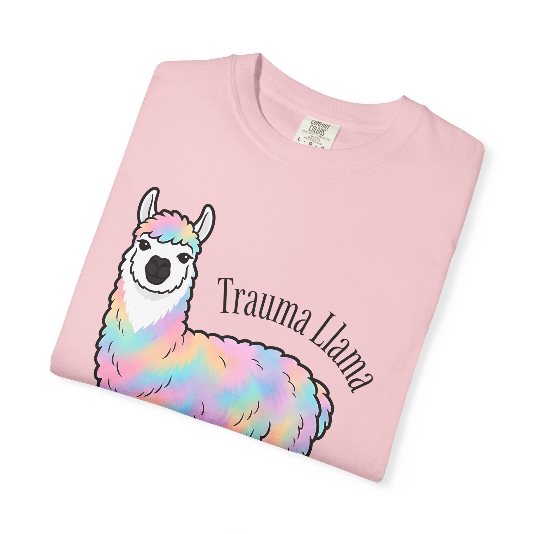 Rainbow Llama Shirt Animals Humor Gift Women Cartoon Tee Alpaca T-Shirt Creature Fan Toon Tshirt Funny Graphic Kawaii Pastel Fur Tshirt