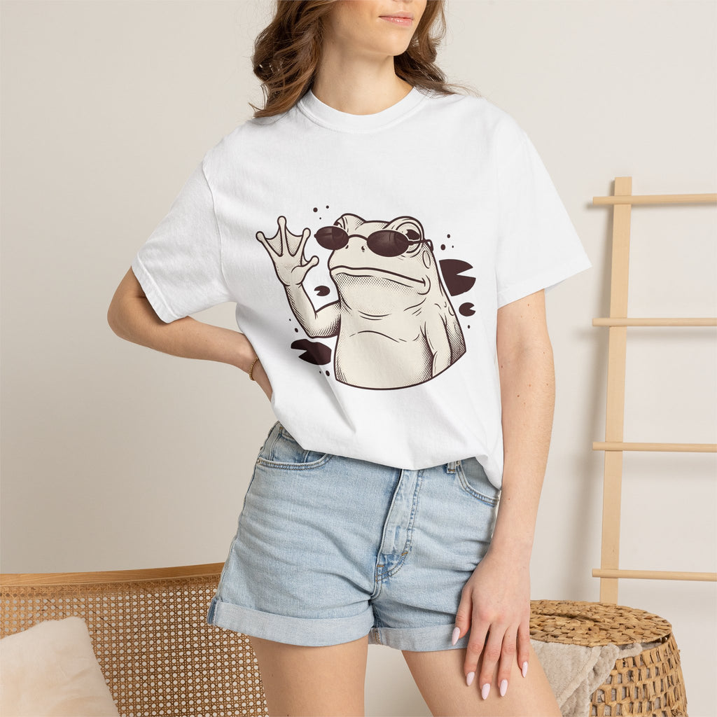 Frog Shades Shirt Cute Pet Gift Women Vintage Tee Toad T-Shirt Adorable Fan Retro Tshirt Animal Graphic Retro Shades Tshirt