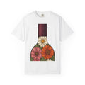 Wine Bottle Flowers Shirt Drinks Botanicals Gift Women Rustic Tee Wine Bouquet T-Shirt Cocktail Fan Wine Barrel Tshirt Floral Graphic Retro