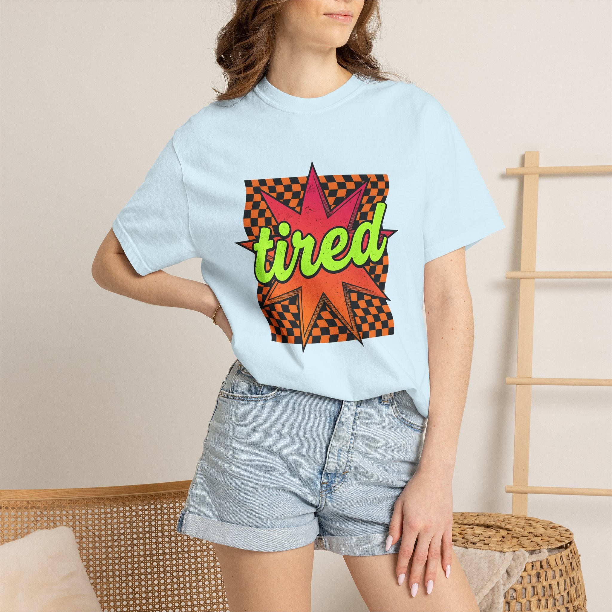 Comic Pop Starburst Shirt Moms Humor Gift Women Retro Tee Explosion T-Shirt Mother Fan Vintage Tshirt Funny Graphic Bold Checkerboard Tshirt