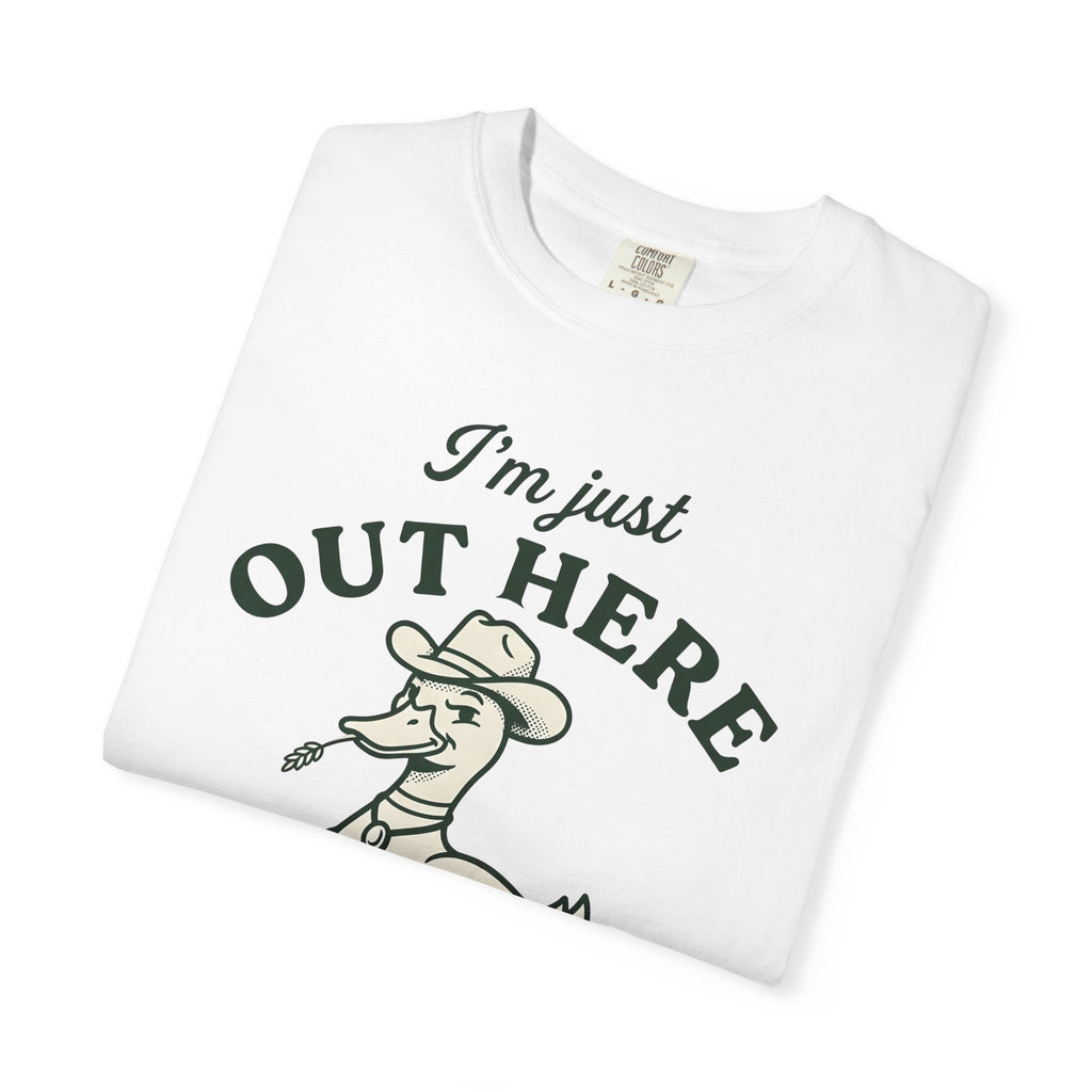 Western Duck Shirt Funny Wildlife Gift Women Comic Tee Duck T-Shirt Humor Fan Cartoon Tshirt Wildlife Graphic Retro Western Hat Tshirt