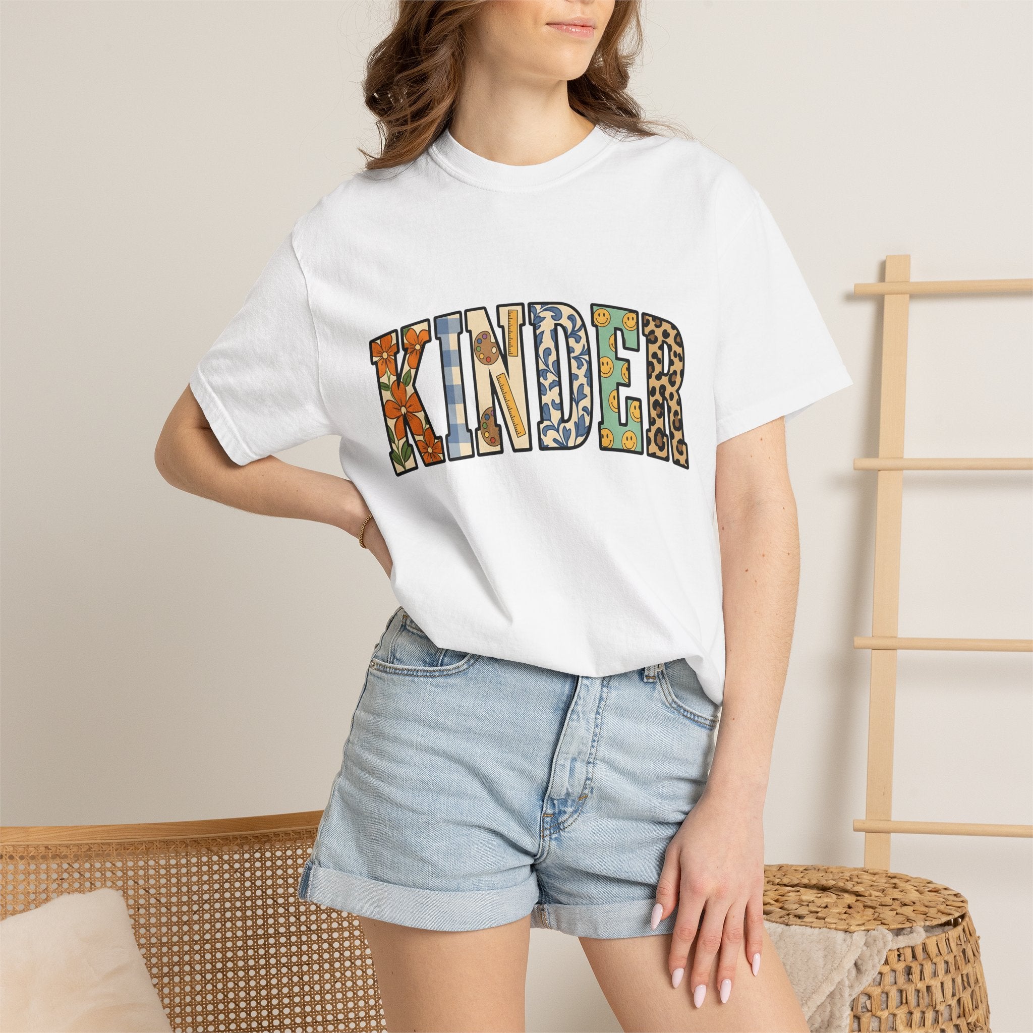 Kindergarten Graphic Shirt Teacher School Gift Women Playful Tee Preschool T-Shirt Educator Enthusiast Fun Tshirt Education Graphic Retro