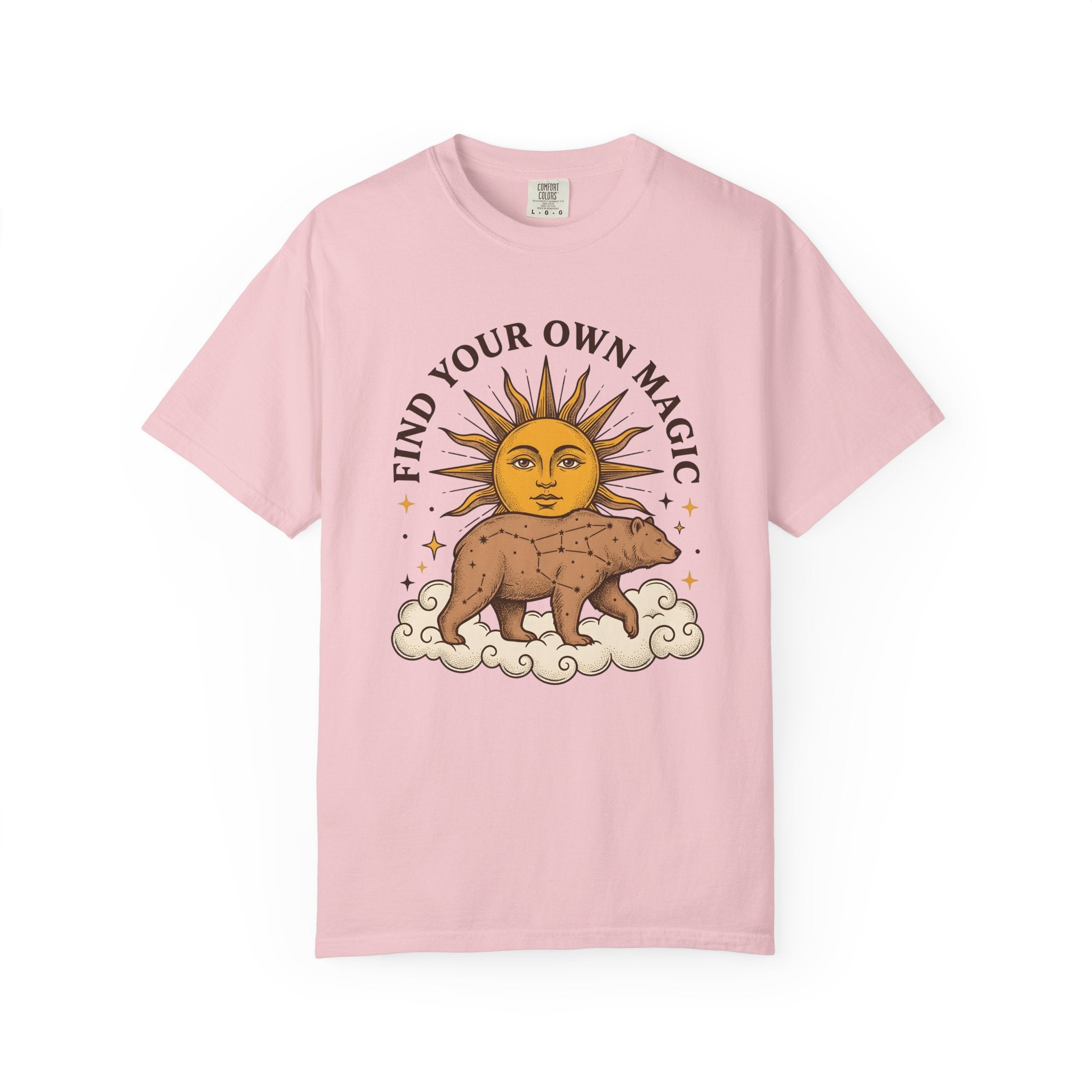 Bear Sun Shirt Cottagecore Wildlife Gift Women Whimsical Tee Ursa T-Shirt Homebody Fan Boho Tshirt Wildlife Graphic Hand Drawn Stars Tshirt