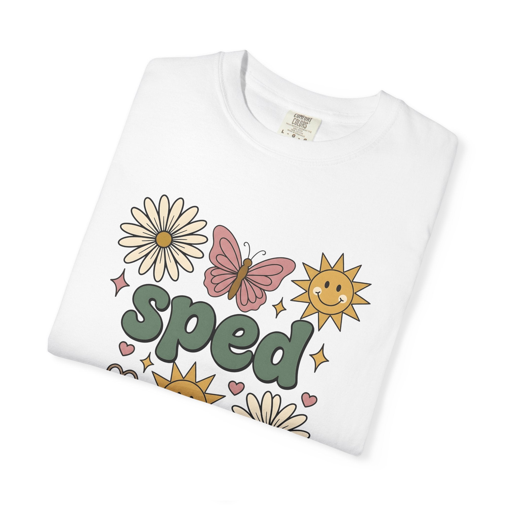 Sunflower Daisy Butterfly Shirt Teachers Floral Gift Women Boho Tee Flower T-Shirt Educator Enthusiast Bohemian Tshirt Floral Graphic Retro