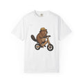 Beaver Bicycle Shirt Teachers Wildlife Gift Women Adorable Tee Dam T-Shirt Educator Enthusiast Cute Tshirt Animal Graphic Sketch Cap Tshirt