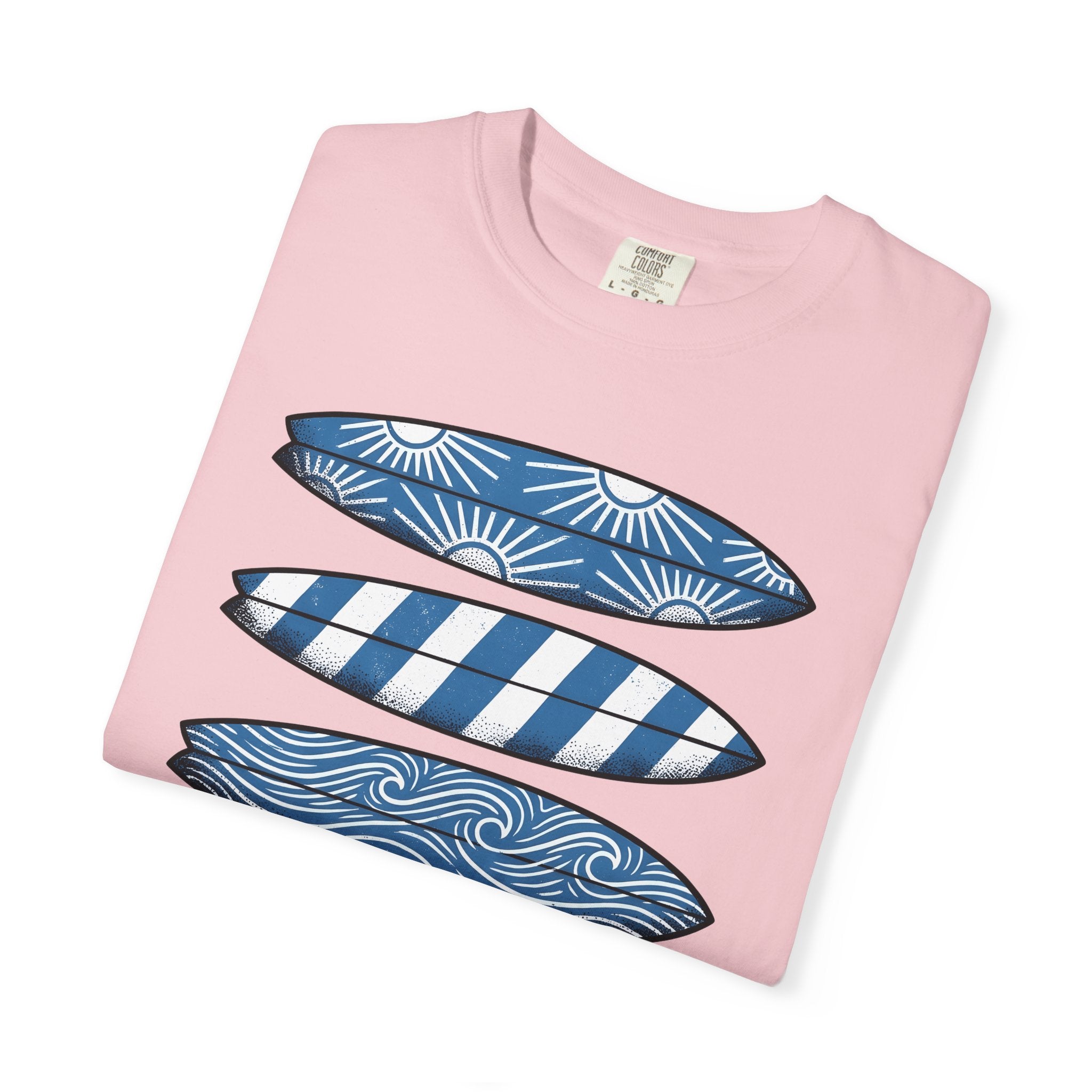 Surfboard Stack Shirt Surfing Coast Gift Women Folk Tee Surfboards T-Shirt Surfer Fan Handmade Tshirt Coastal Graphic Old School Abstract