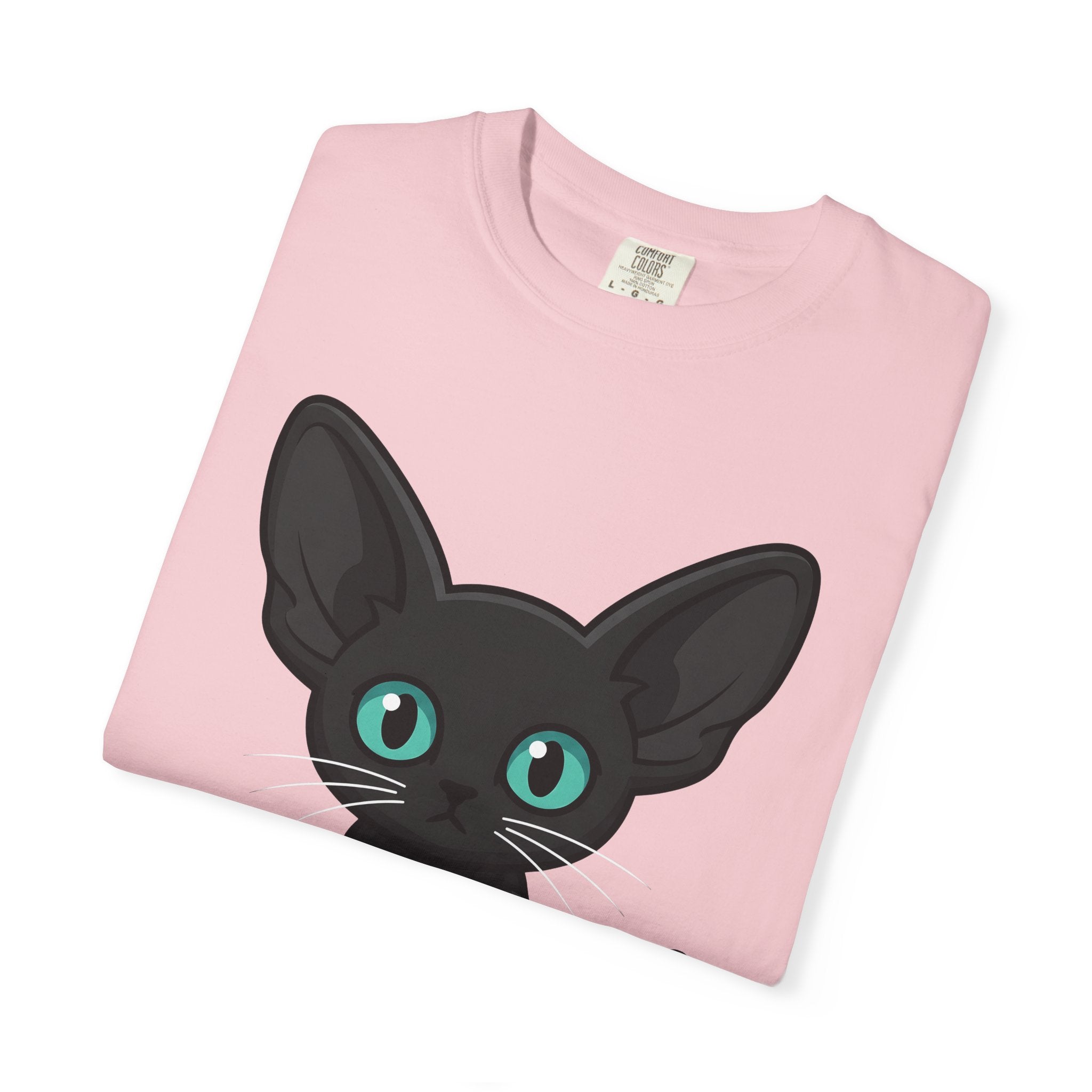 Black Cat Shirt Cat Pet Gift Women Cute Tee Kitty T-Shirt Cat Fan Feline Tshirt Animal Graphic Comic Large Eyes Tshirt