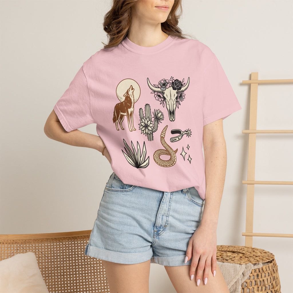 Southwestern Animals Shirt Western Free Spirit Gift Women Folk Tee Desert Creatures T-Shirt Cowboy Fan Rustic Tshirt Bohemian Graphic