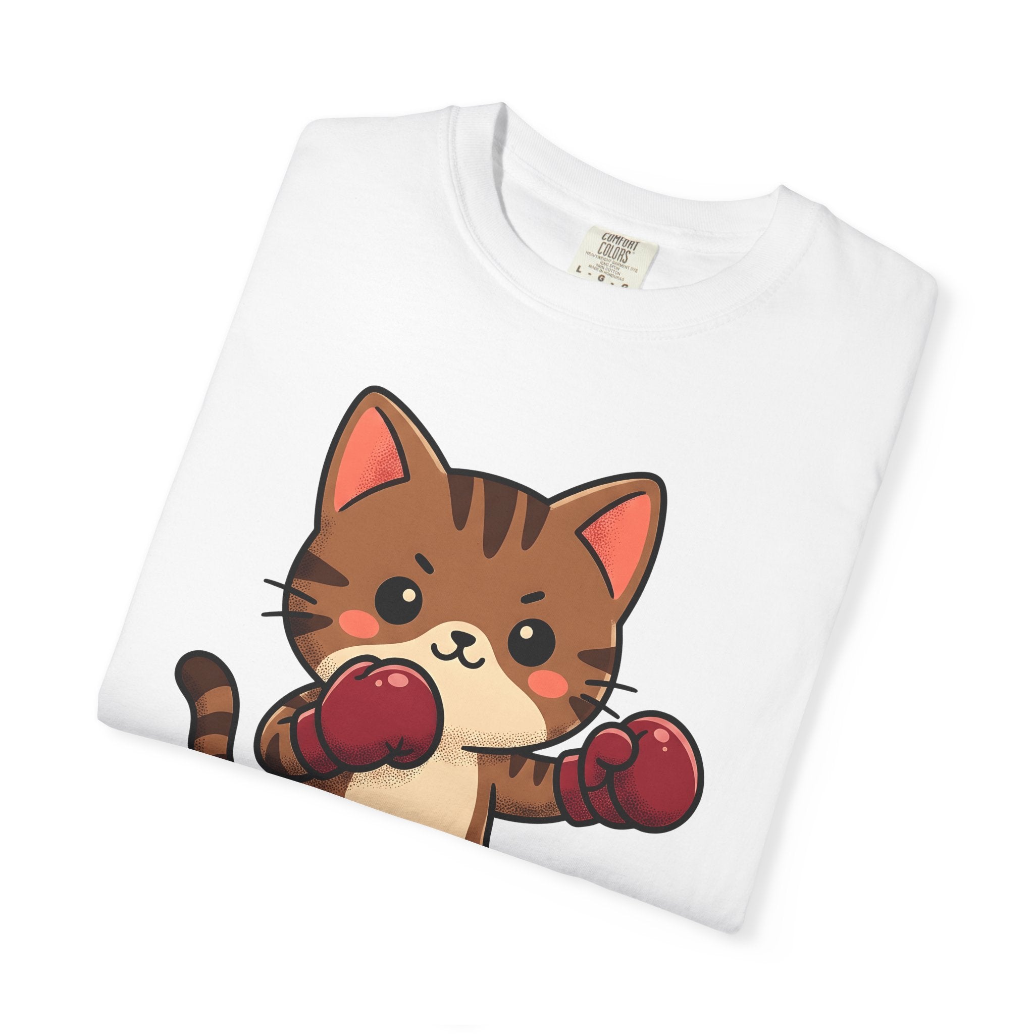 Boxing Kitty Shirt Cat Wildlife Gift Women Charming Tee Boxing Cat T-Shirt Cat Fan Feline Graphic Tshirt Animal Illustration Animation