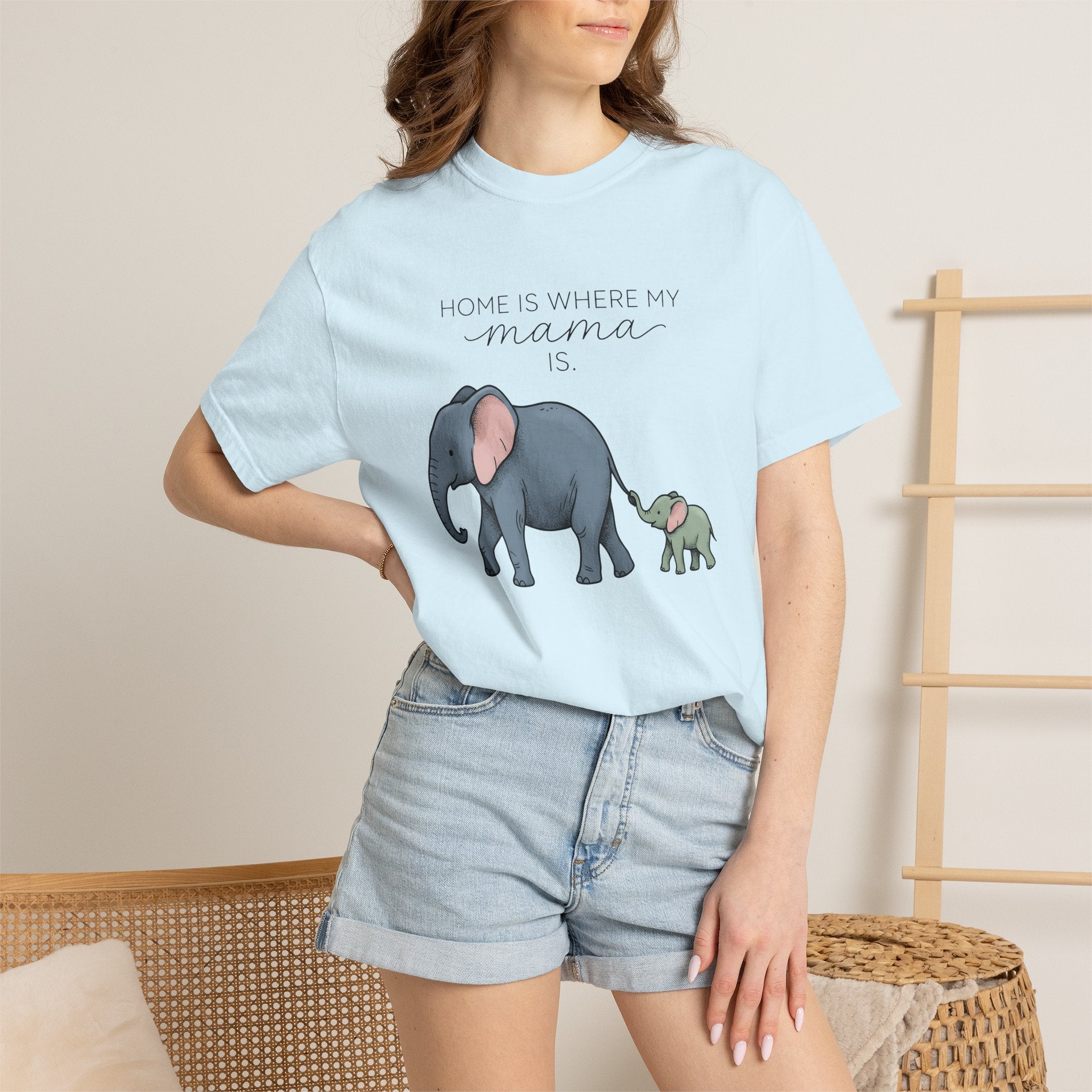 Elephant Herd Shirt Moms Wildlife Gift Women Adorable Tee Pachyderm T-Shirt Mother Fan Wildlife Conservation Graphic Tshirt Sketch Baby
