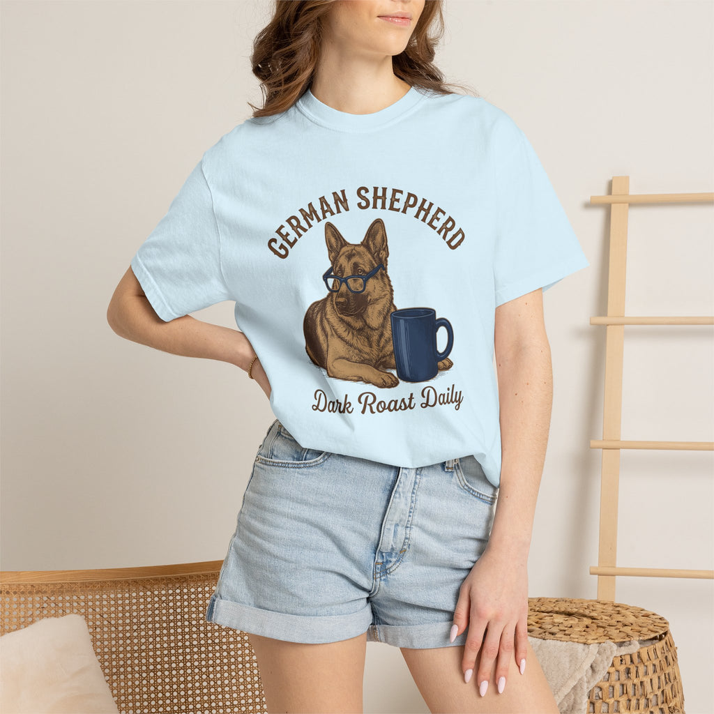 German Shepherd Pet Shirt Dog Latte Gift Women Classic Tee Shepherd T-Shirt Dog Fan Alsatian Tshirt Coffee Graphic Line Art Ceramic Mug