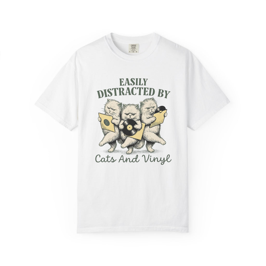 Persian Cats Shirt Cat Music Gift Women Vintage Tee Persian Cat T-Shirt Feline Fan Vintage Style Tshirt Music Graphic Hand Drawn Vinyl