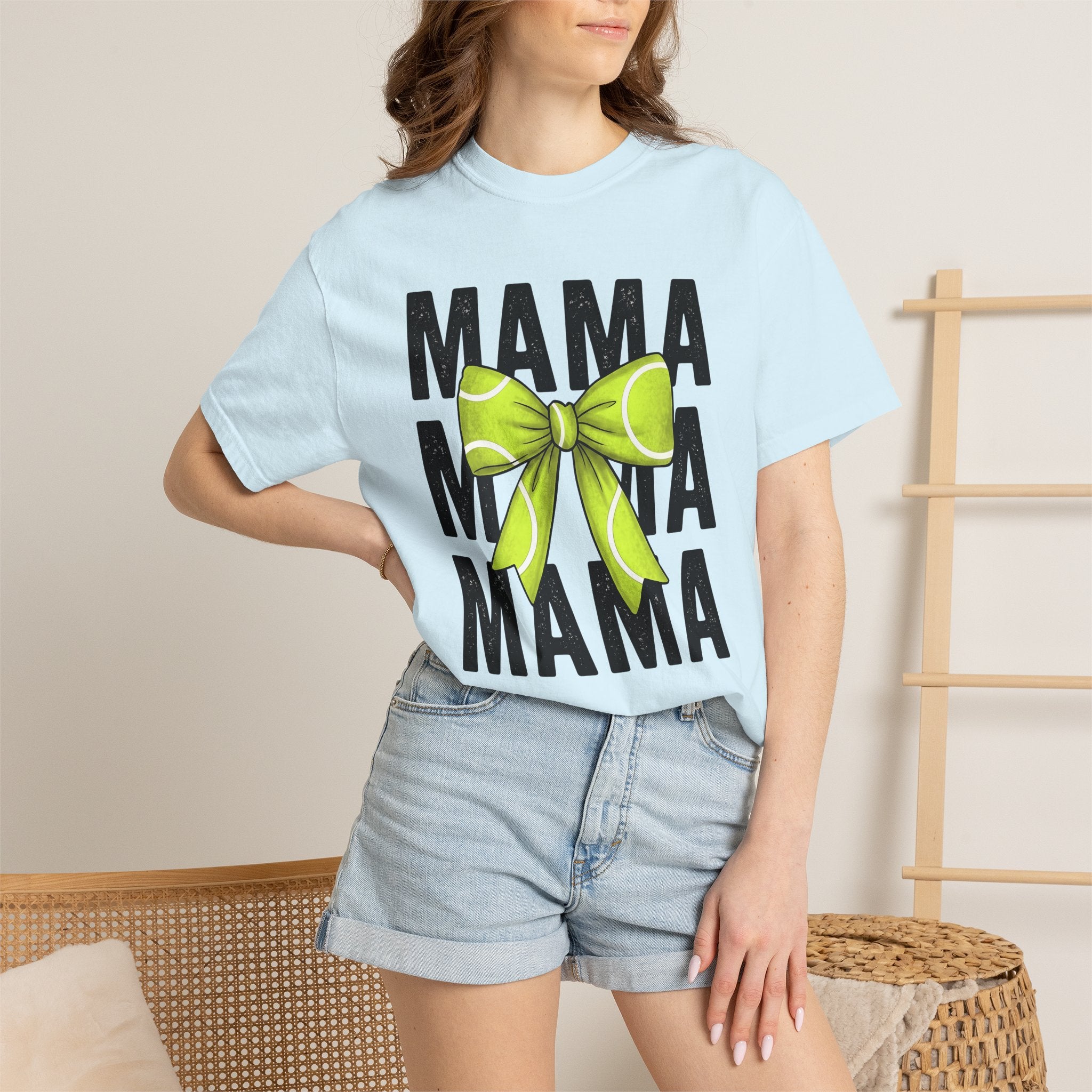 Green Knot Shirt Mom Fitness Gift Women Sketch Tee Bow T-Shirt Mother Enthusiast Drawing Graphic Workout Line Art Tennis Court Tshirt