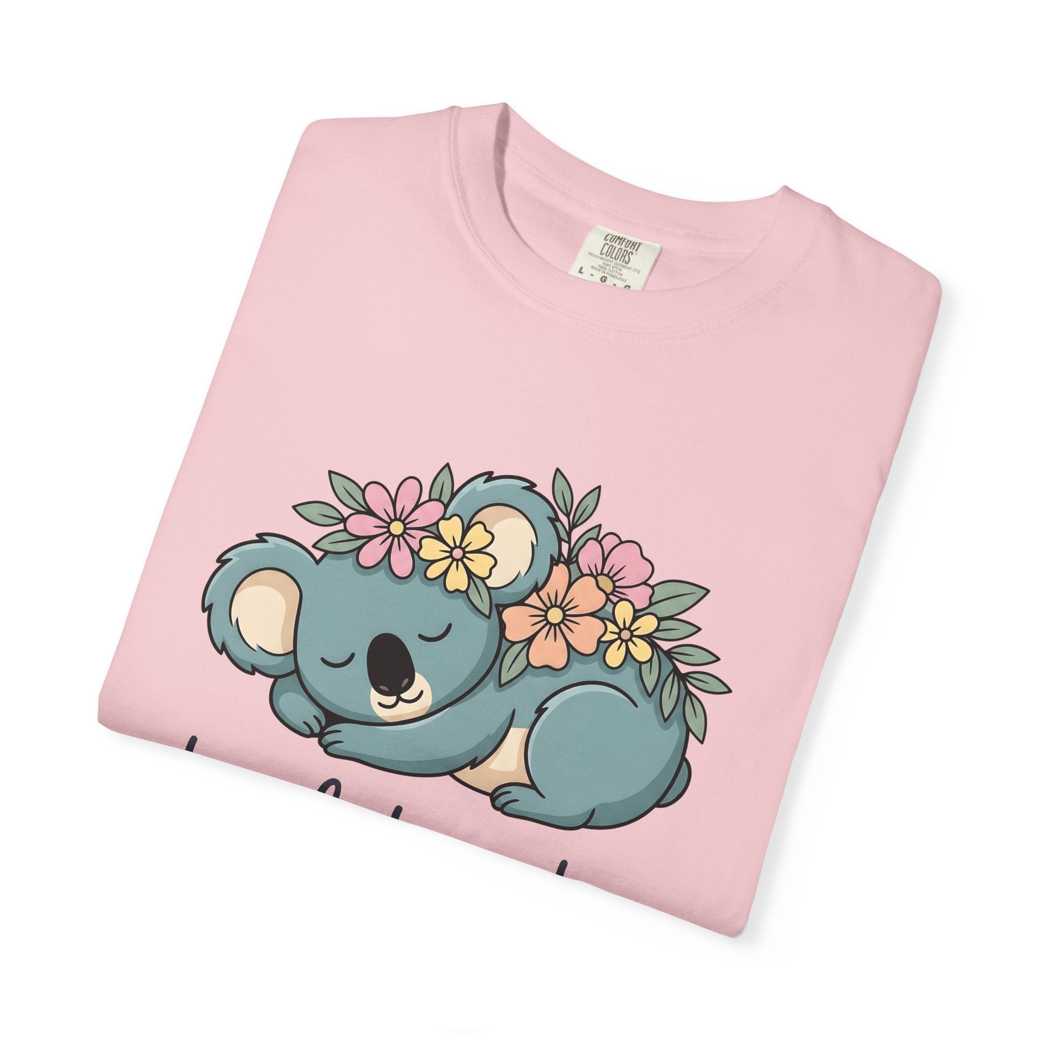 Koala Graphic Shirt Funny Animal Gift Women Cute Tee Koala T-Shirt Humor Fan Kawaii Tshirt Wildlife Graphic Cartoon Flower Crown Tshirt