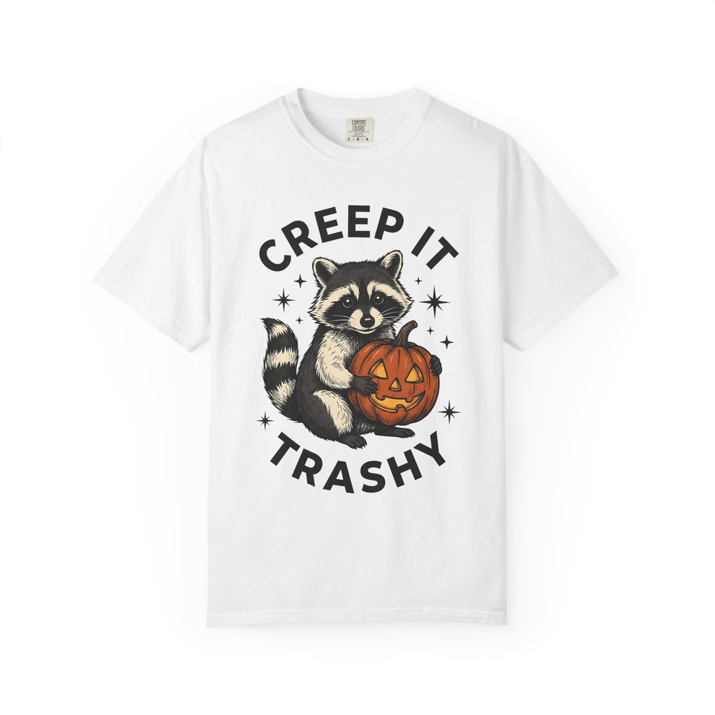 Raccoon Jack-O'-Lantern Shirt Halloween Wildlife Gift Women Retro Tee Pumpkin T-Shirt Halloween Fan Vintage Tshirt Animal Graphic Sketch