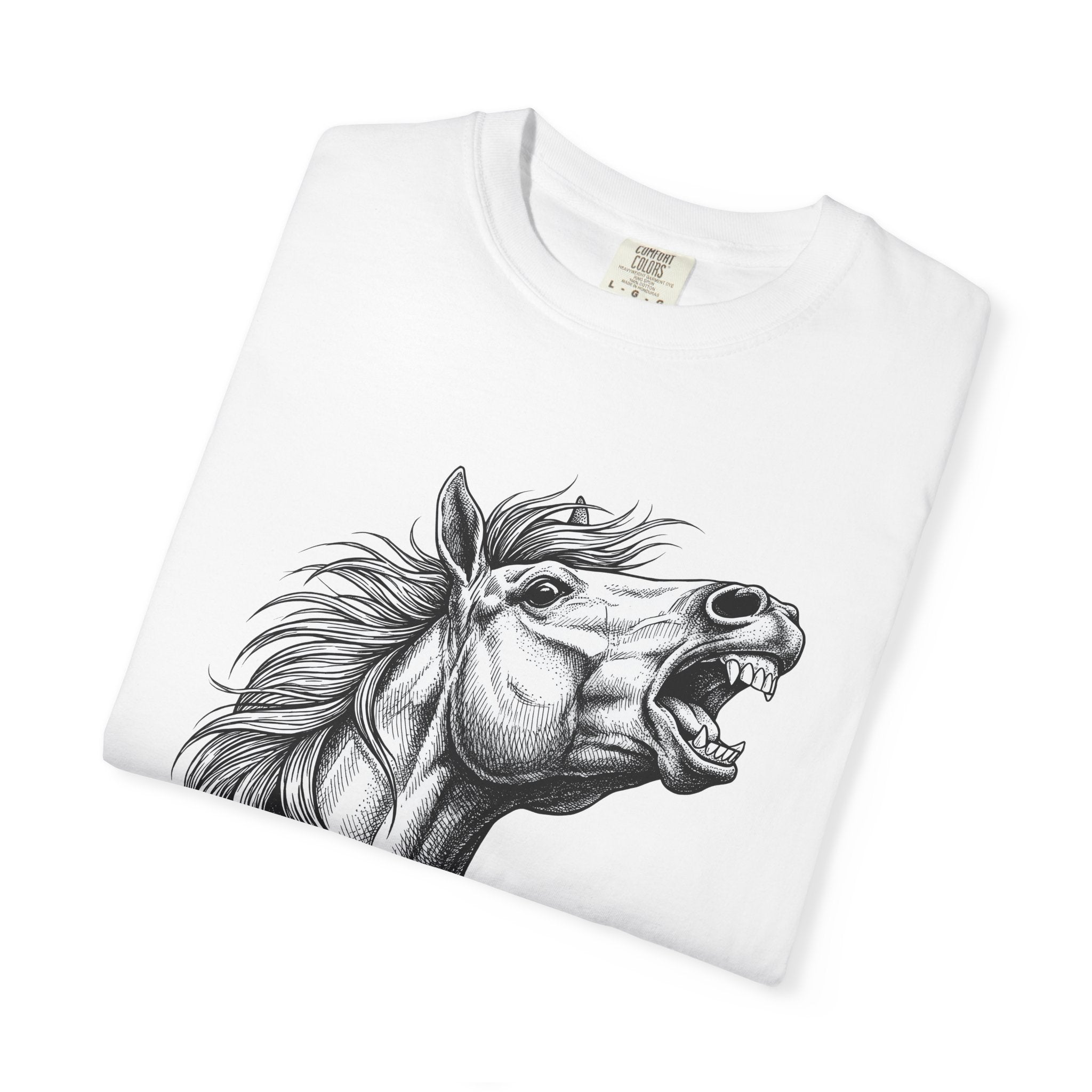 Stallion Head Shirt Animals Mounts Gift Women Cartoon Tee Horse T-Shirt Animal Fan Toon Tshirt Horseback Graphic Classic Flowing Mane Tshirt