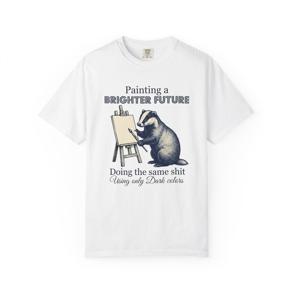 Badger Painting Shirt Animal Humor Gift Women Vintage Tee Badger T-Shirt Animal Fan Retro Tshirt Funny Graphic Hand Drawn Easel Tshirt