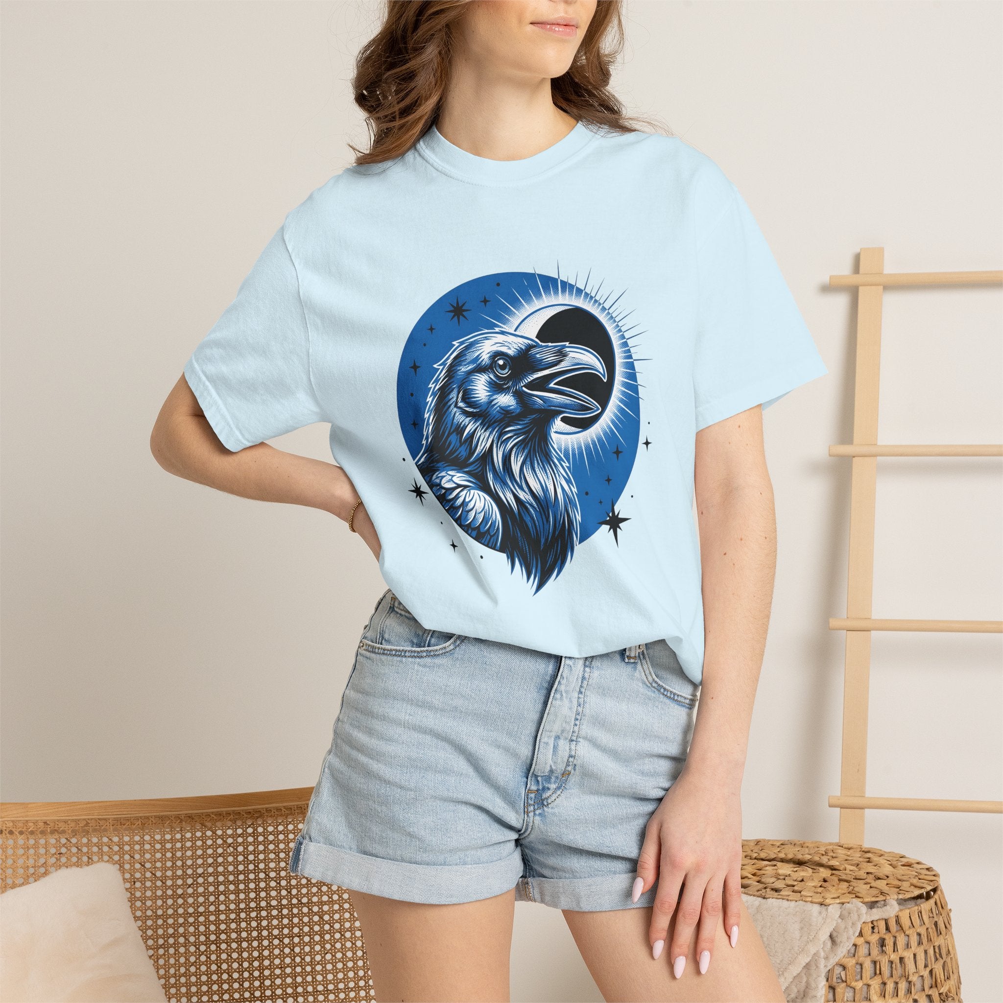 Black Bird Shirt Boho Chic Dark Gift Women Esoteric Tee Raven T-Shirt Bohemian Fan Occult Tshirt Gothic Graphic Antique Night Orb Tshirt