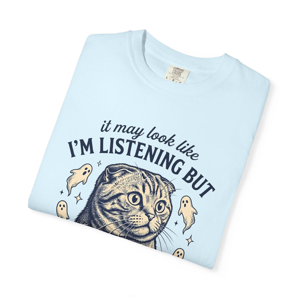 Tabby Cat Shirt Cat Halloween Gift Women Vintage Tee Kitty T-Shirt Cat Fan Retro Tshirt Spooky Graphic Hand Drawn Ghost Tshirt